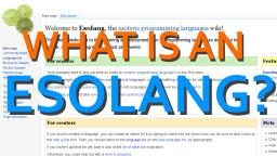 What is an Esolang? [Channel Trailer]