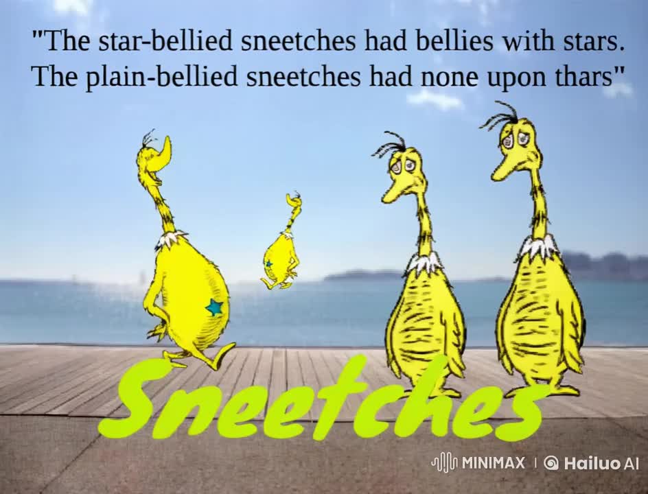 Sneetches Poster, but it's Hailuo AI (try not to laugh)