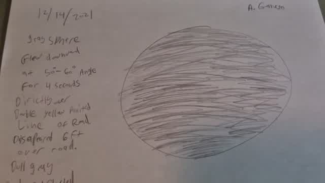 12/14/2021 Gray Sphere Orb UFO 12/14/2021 Gray Sphere Orb UFO