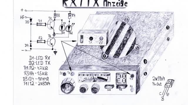 RX TX Anzeige für CB Funkgeräte selber bauen