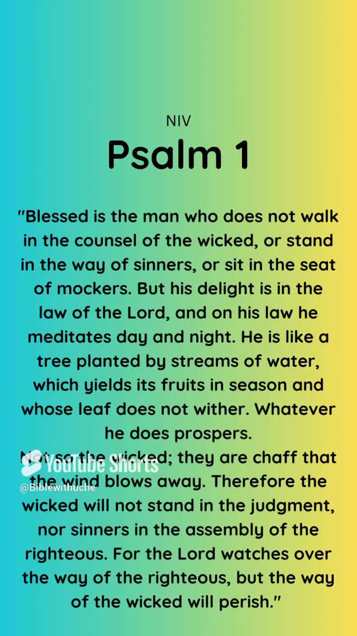 reading psalms 1 #BWU #Jesus