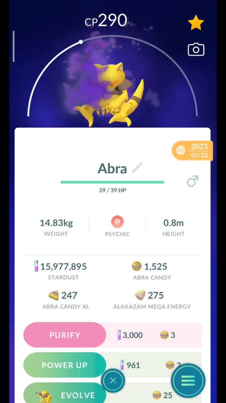 Pokémon GO-Evolving Shadow Abra