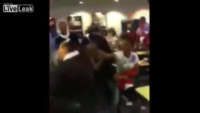 White lady spits on a black girl and the entire black family attacks at Chuck-E-Cheese!-Ud_zMp66-s4