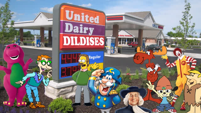 Drew Pickles and the Barney Bunch go to United Dairy Farmers