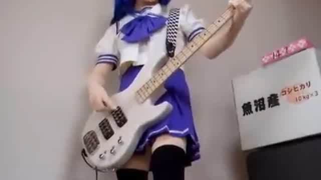 Kigurumi playing bass