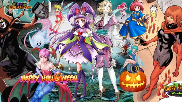 Celebrating The 2024 Halloween Fall Season with Hallow's Eve,Maria Renard and Cure Magical Wallpaper