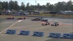 Darien Cromwell (Jim Harino sock) triggers an Indy Lights crash