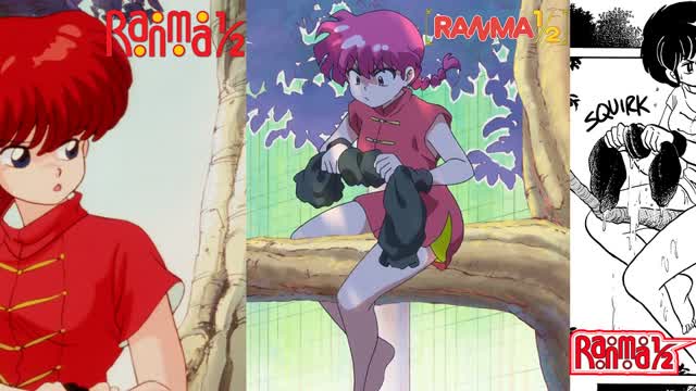 Female Ranma Gets Stuck in a Tree (Original 80's Version VS 2024 Remake Version)