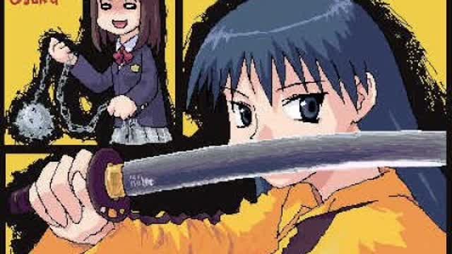 azumanga daioh - sakaki vs osaka fight (violent and gory)