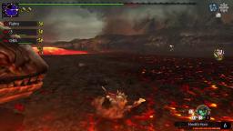 Lavasioths Stupidity.... which led to Rathalos falling into the lava
