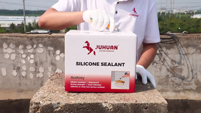 JUHUAN silicone sealant products open box display, neutral acid transparent black and white sealant