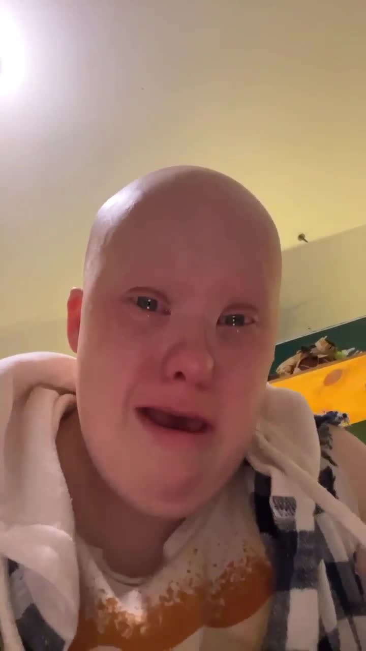 Retarded Potato Crying On Camera.