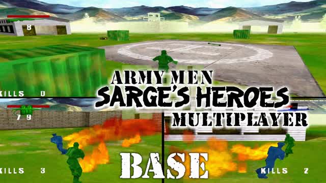 Army Men: Sarge's Heroes - Multiplayer Deathmatch: Base - Sega Dreamcast Army Men: Sarge's Heroes - Multiplayer Deathmatch: Base - Sega Dreamcast