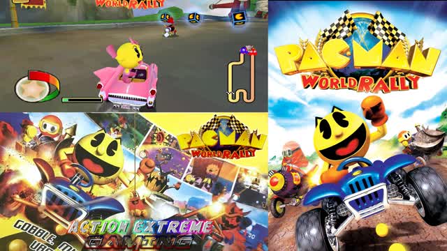 Pac Man World Rally (PSP Version) Random Gameplay - A Mario Kart Clone,but with Pac Man Characters